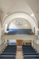 Innenansicht Reformierte Kirche Richtung Haupteingang © Regine Giesecke Innenansicht Reformierte Kirche Richtung Haupteingang © Regine Giesecke