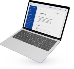 Laptop, der die Software Civo zeigt
