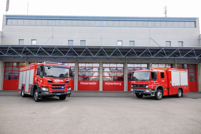Aussenansicht des Feuerwehrdepots Hünenberg