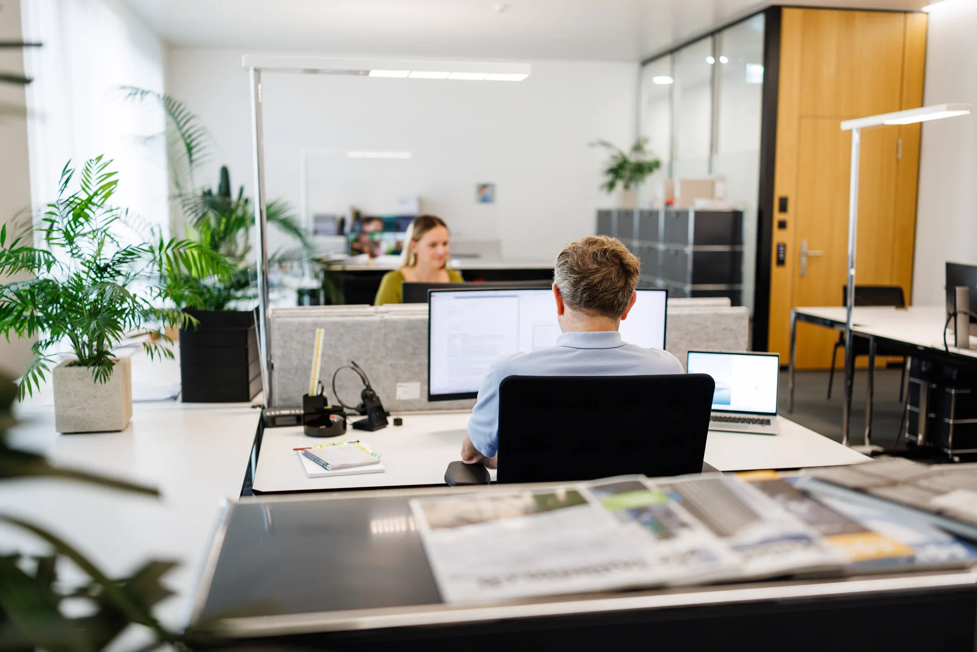 Blick ins Büro der Gebäudeversicherung Zug