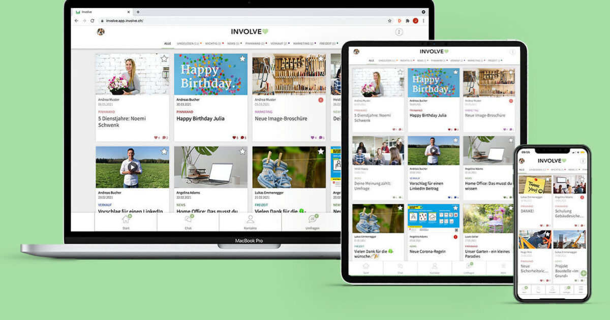 Involved App Inhalte mit der Involve-App formatieren
