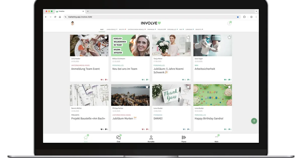 Involved App Testen Sie die Involve Mitarbeitenden-App jetzt unverbindlich und…