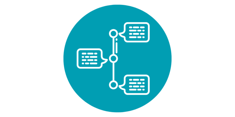 Icon von einem Prozess mit verschiedenen Stationen.