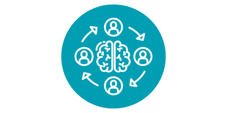 Icon von verschiedenen Schritten, die miteinander verbunden sind.