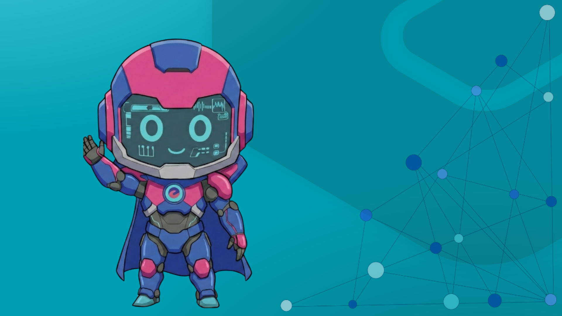 ipt-Roboter, der winkt und ein Superheldencape trägt, um aufzuzeigen, was mit einer privaten KI Plattform möglich ist.