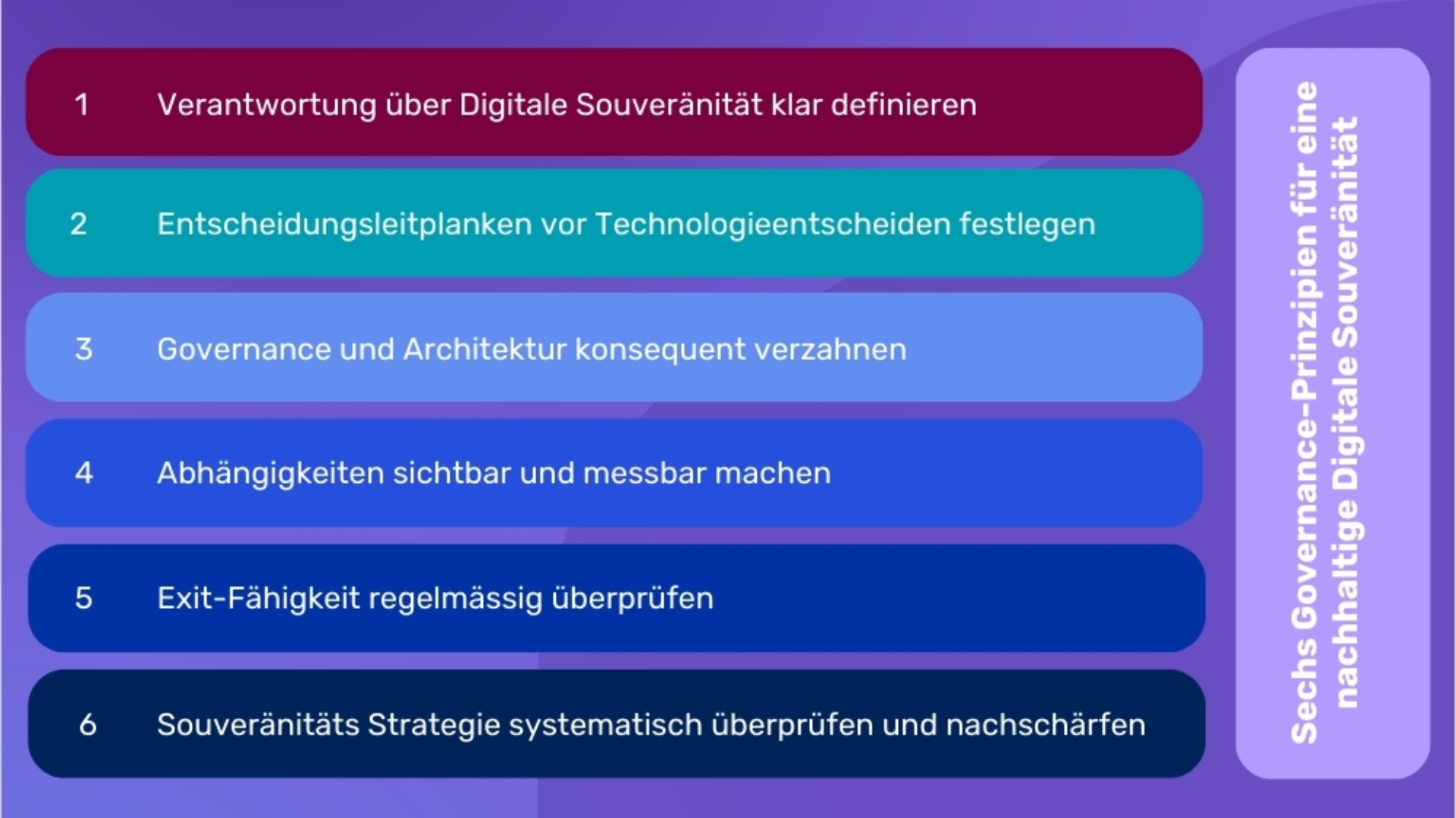 Souveränität steuern: Die 6 Governance-Prinzipien.