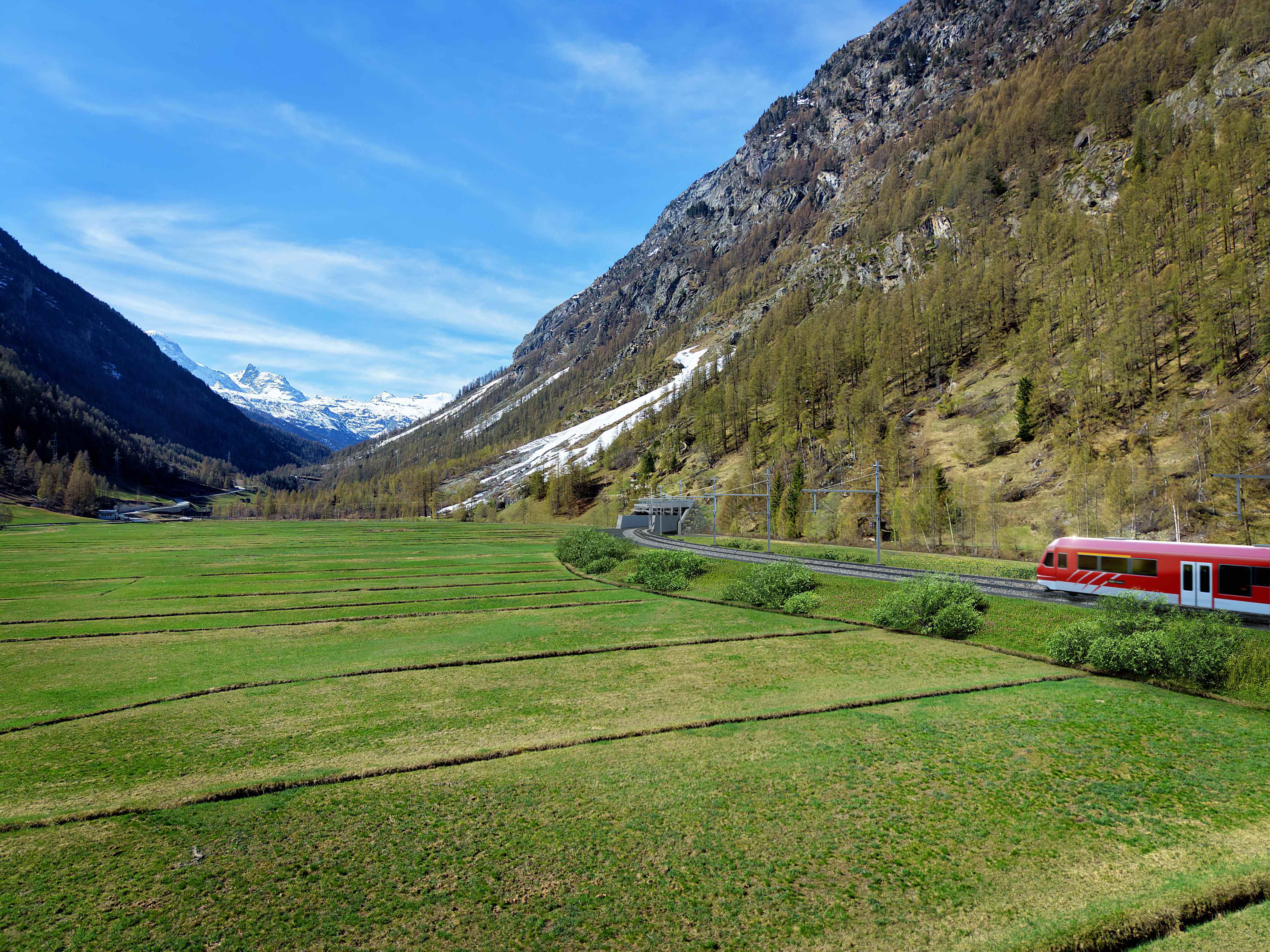 Mattertal Tunnen Portal Taesch