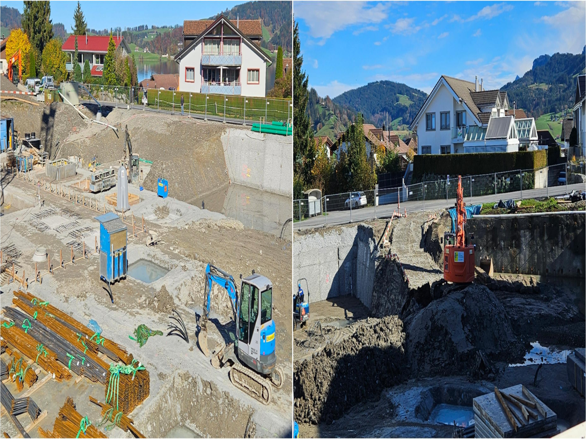 Aushub der Doppelhaushälften abgeschlossen