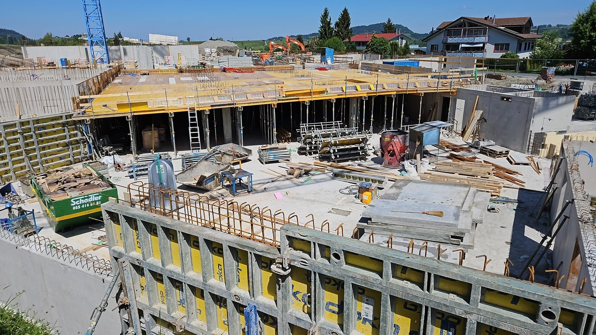 Bodenplatte Einstellhalle betoniert
