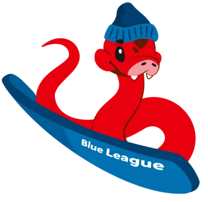 Blue League Schlange Snowboard