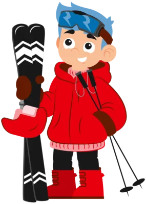Red League Skifahrer stehend