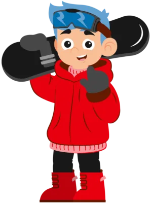 Red League Snowboarder relaxed